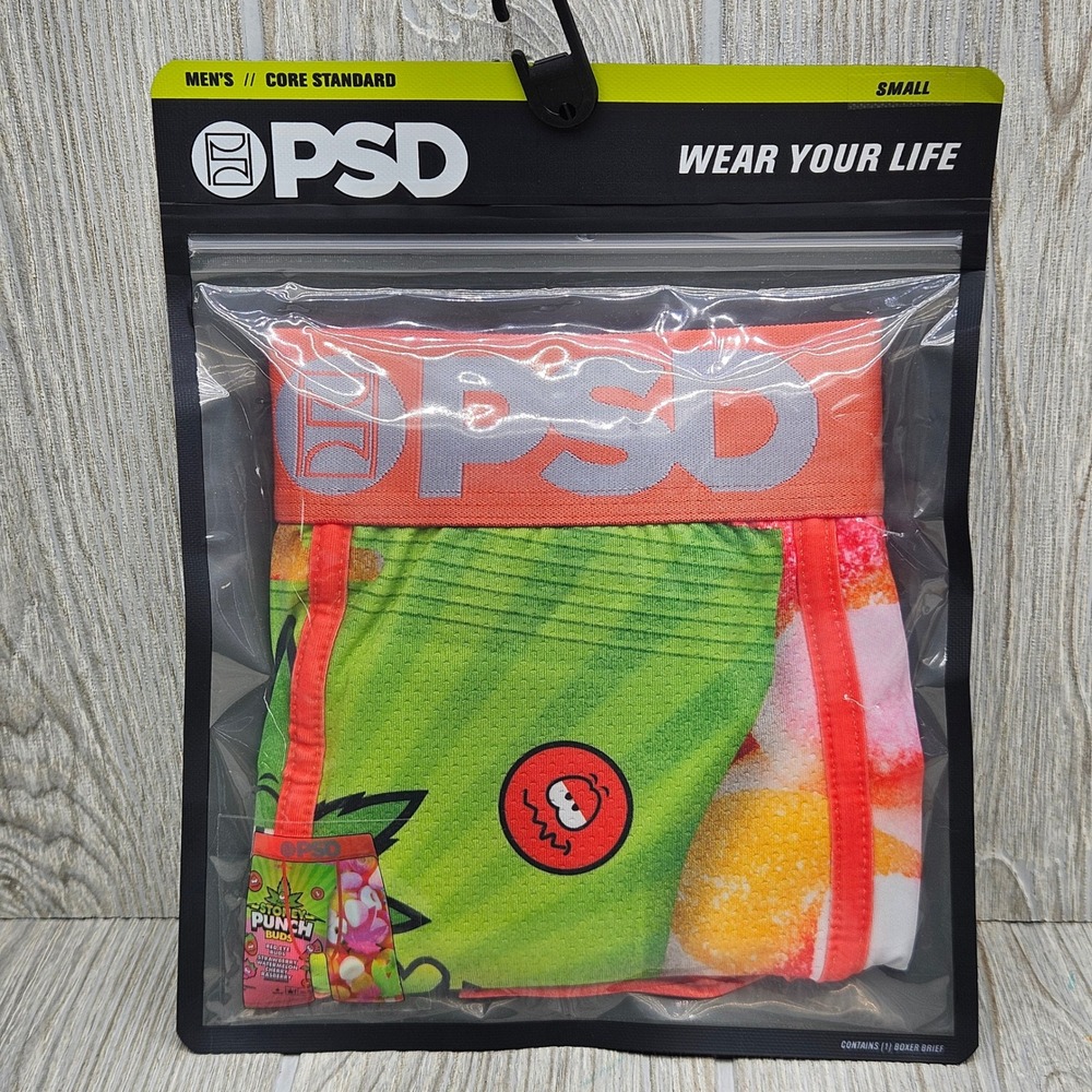PSD Mens Stoney Punch Buds Boxer Briefs Small Core Standard 7in Inseam New